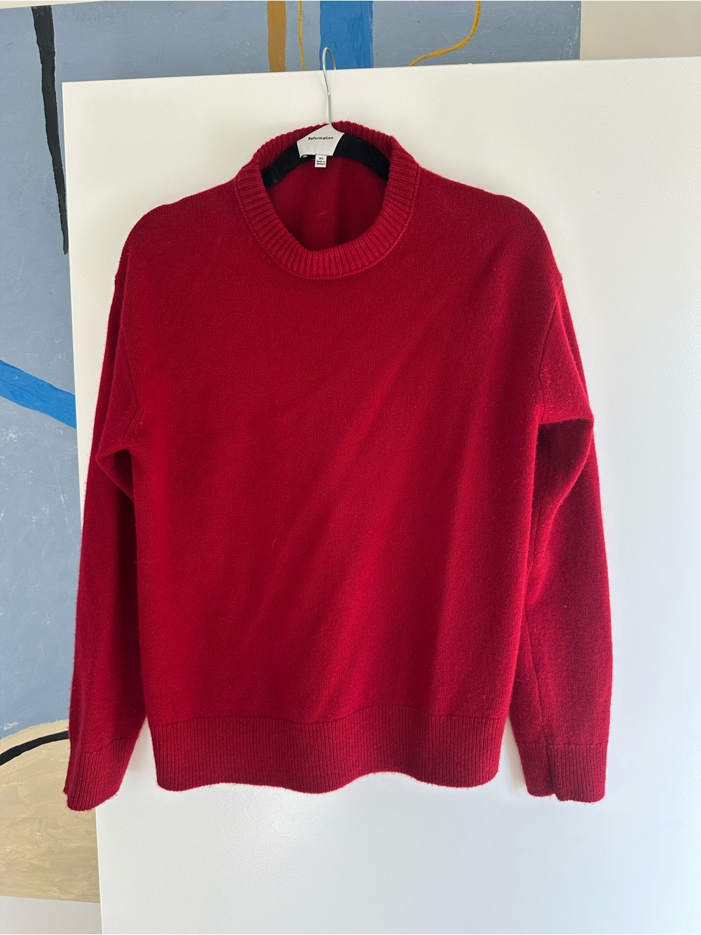 Reformation Red Crewneck Wool Sweater